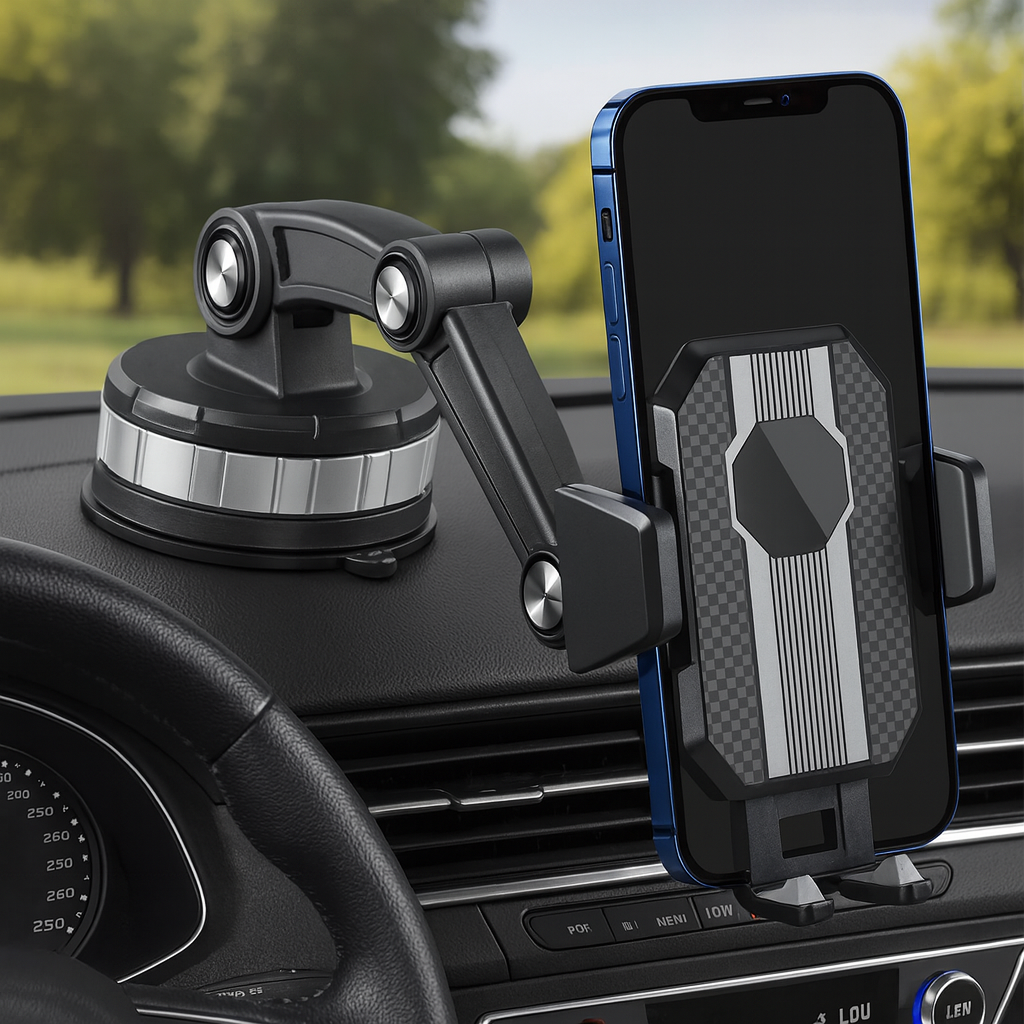 360° Universelle Auto-Handyhalterung – Extra Starker Saugnapf | Stoßfest & Verstellbarer Arm