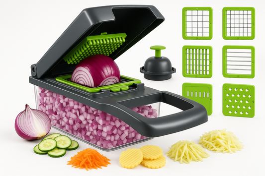 Multifunktionaler 12-in-1 Gemüse- und Obstschneider – Schnell, sicher und äußerst vielseitig