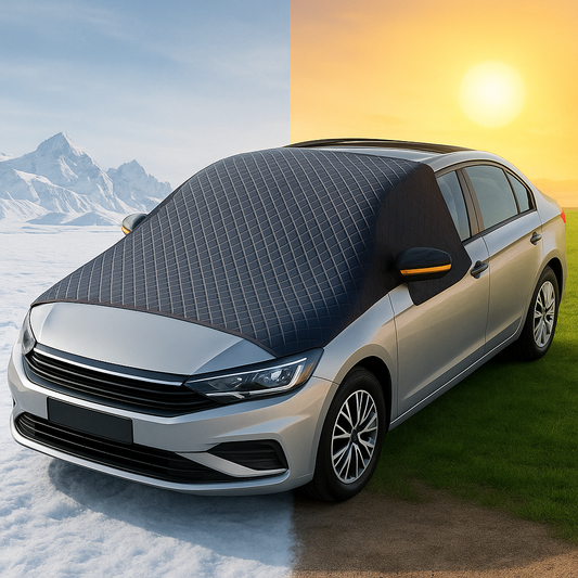 Premium All-Season Frontscheibenabdeckung – Magnetischer Anti-Frost & Sonnenschutz | Winddicht, Wasserdicht & Universelle Passform